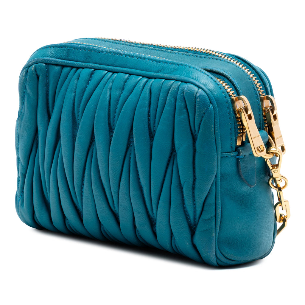 Quilted Leather Double Zip Camera Bag