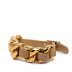 CC Gold Plated Leather Woven Chain Bracelet