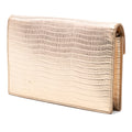 Lizard Embossed Metallic Calfskin Monogram Envelope Chain Wallet