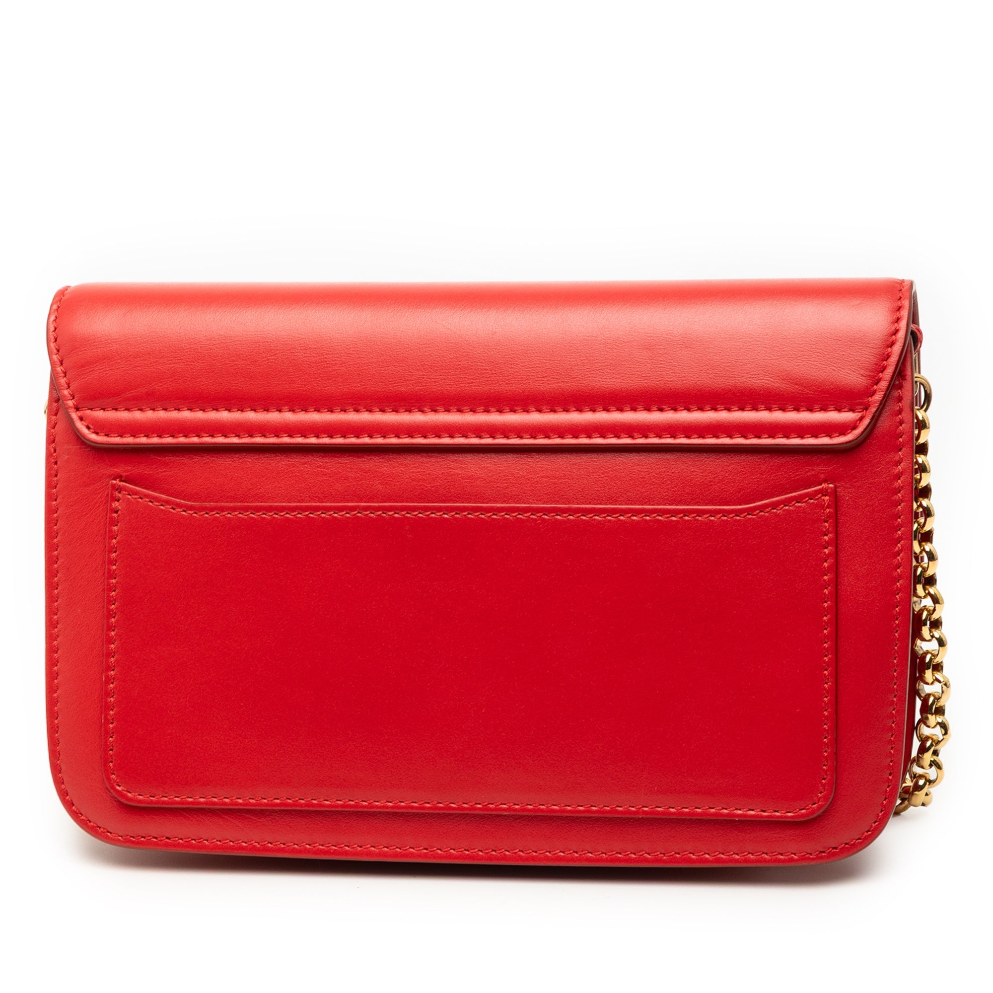 Small Calfskin and Suede C Clutch With Chain