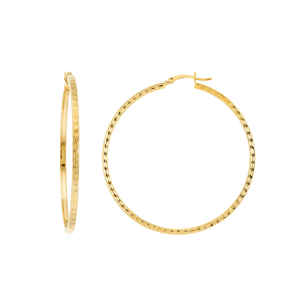 2mm x 50mm Square Full DC Hoop Earrings