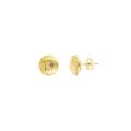 Ridged Button Stud Earrings on Post Back