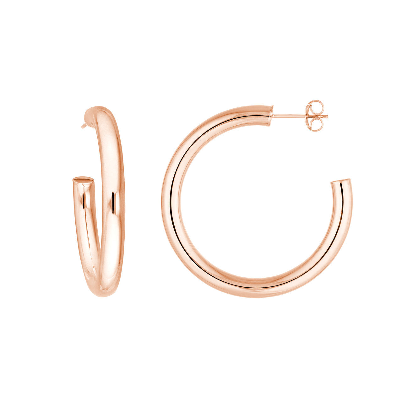 4mm x 35mm Tube Hoop Earrings