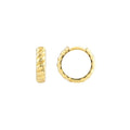 Medium Ribbed Polished Hoops