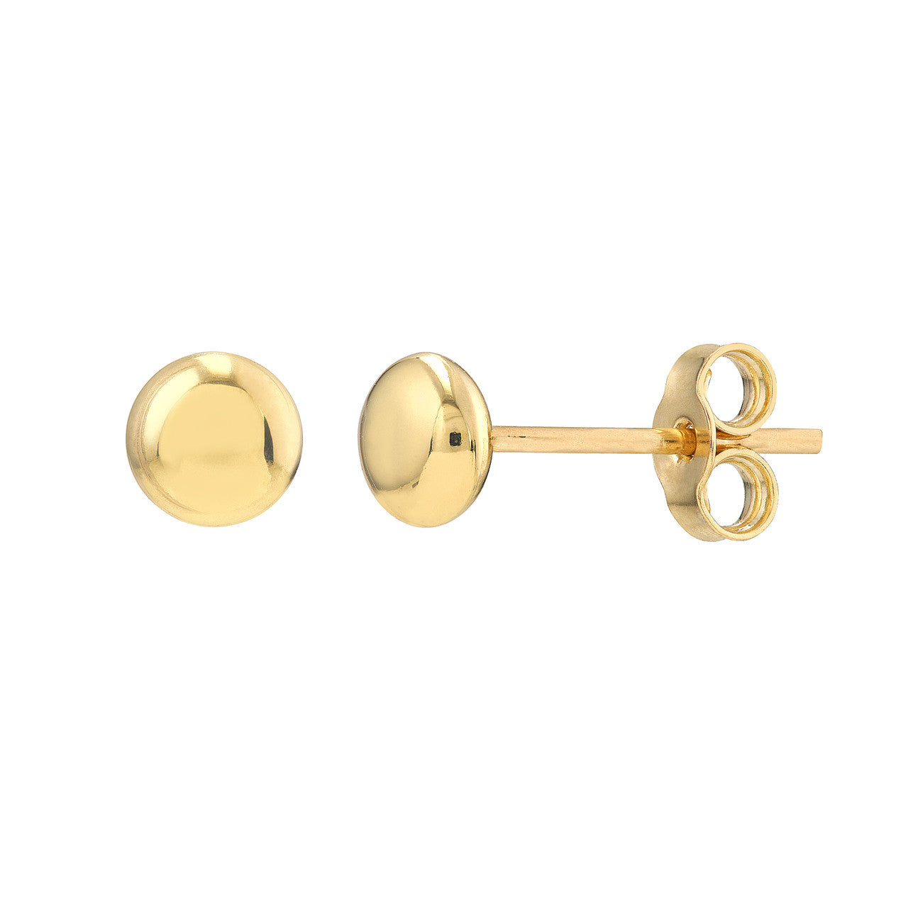 4.5mm Flat Round Pebble Stud Earrings