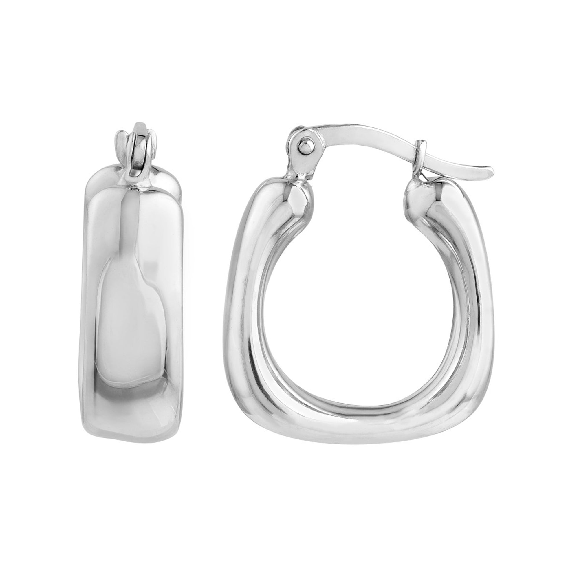 Polished Square Hoop Earrings