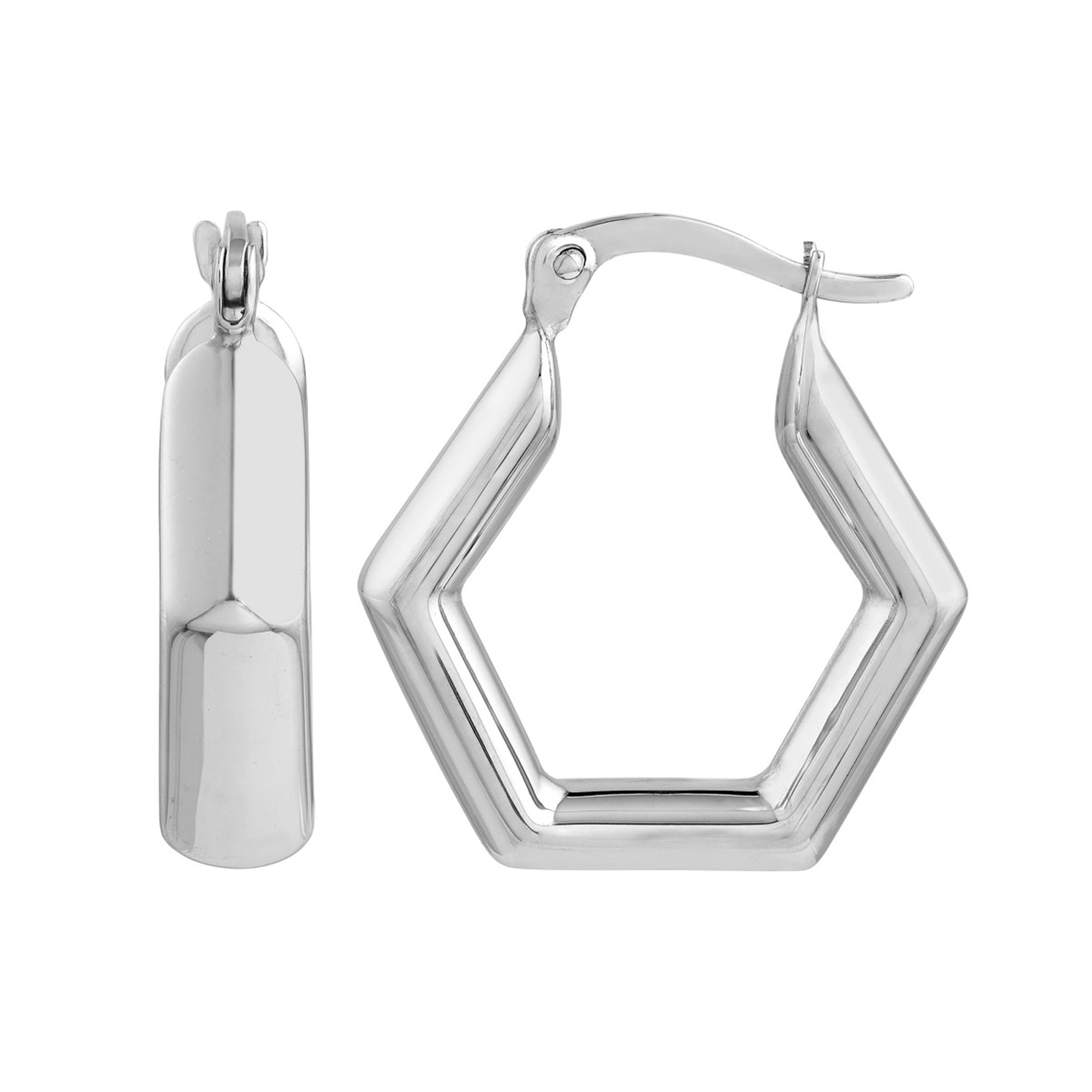 Pentagon Hoop Earrings
