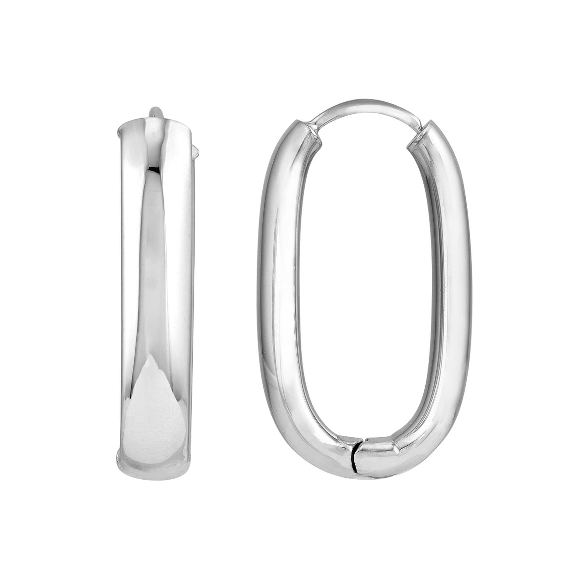 Long Oval Hoop Earrings