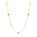 Diamond & Tsavorite Station Necklace
