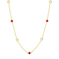 Diamond & Ruby Station Necklace