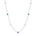 Diamond & Sapphire Station Necklace