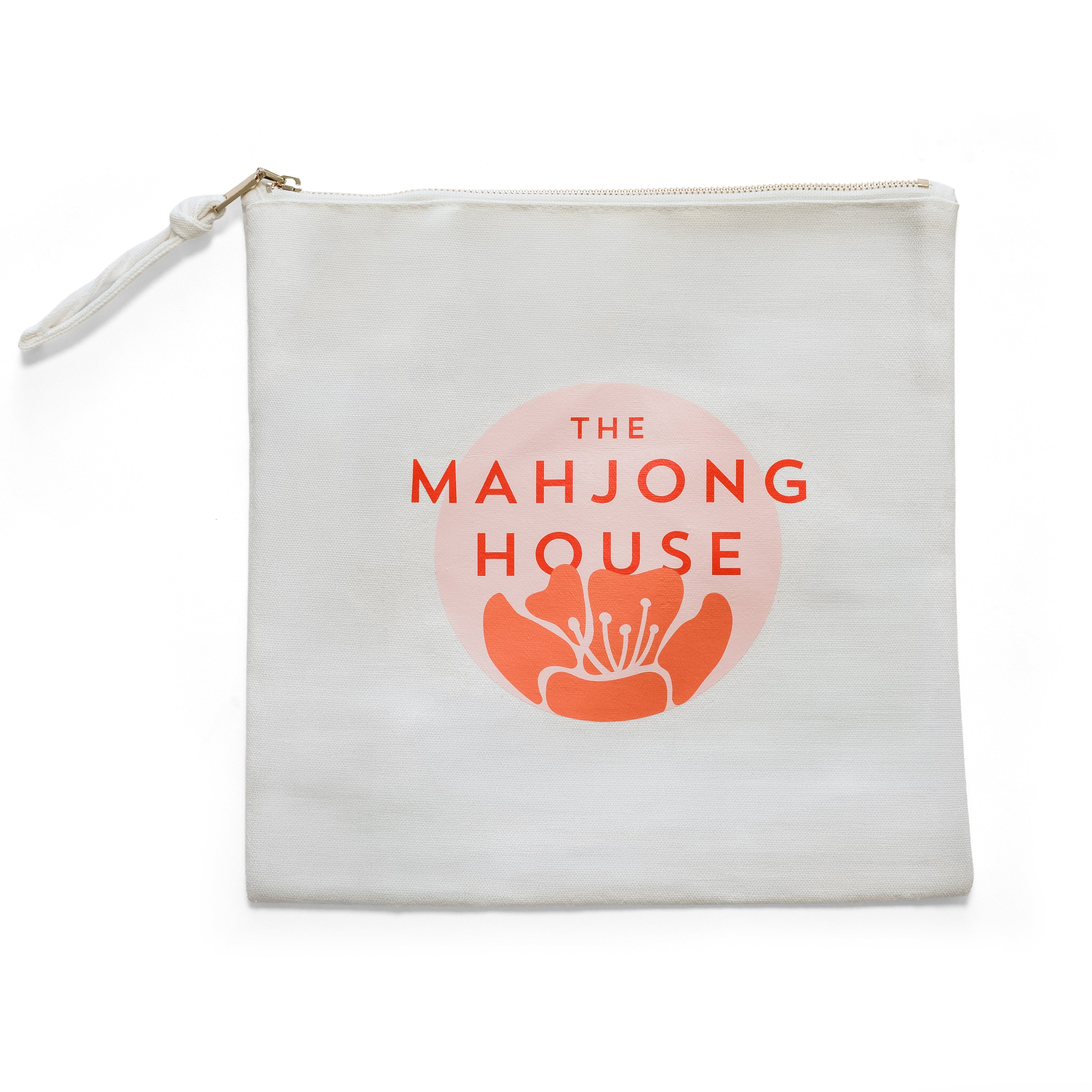 Canvas Zipper Square Tile Bag By The Mahjong House