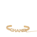 CC Gold Plated Rhinestone Logo Cuff Bracelet and Ring Set