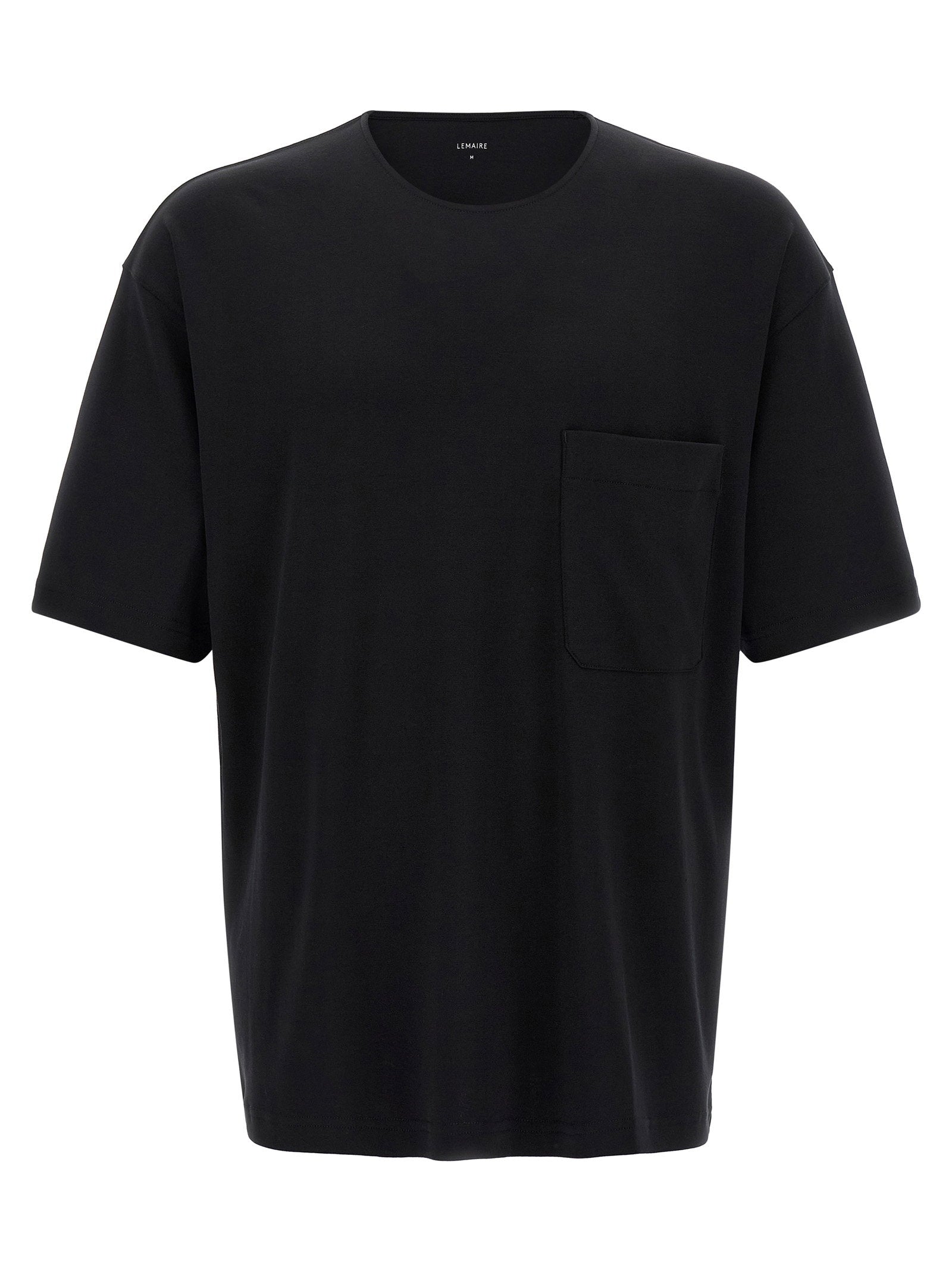Lemaire Cotton and Silk Interlock T-shirt — Black