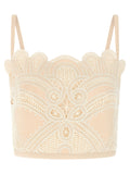 Elie Saab Macramé Lace Bralette — Cream
