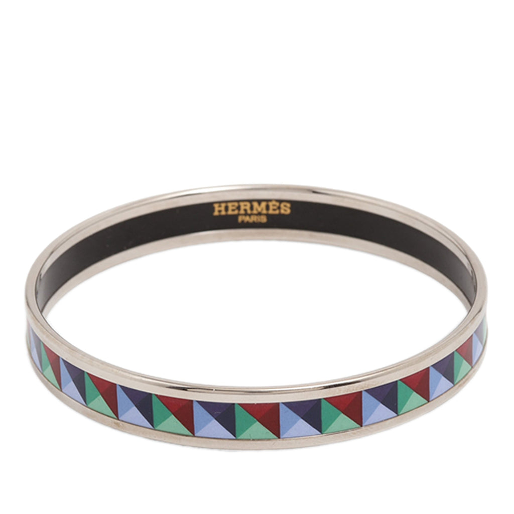 Narrow Enamel Clous de Trompe Bangle 65