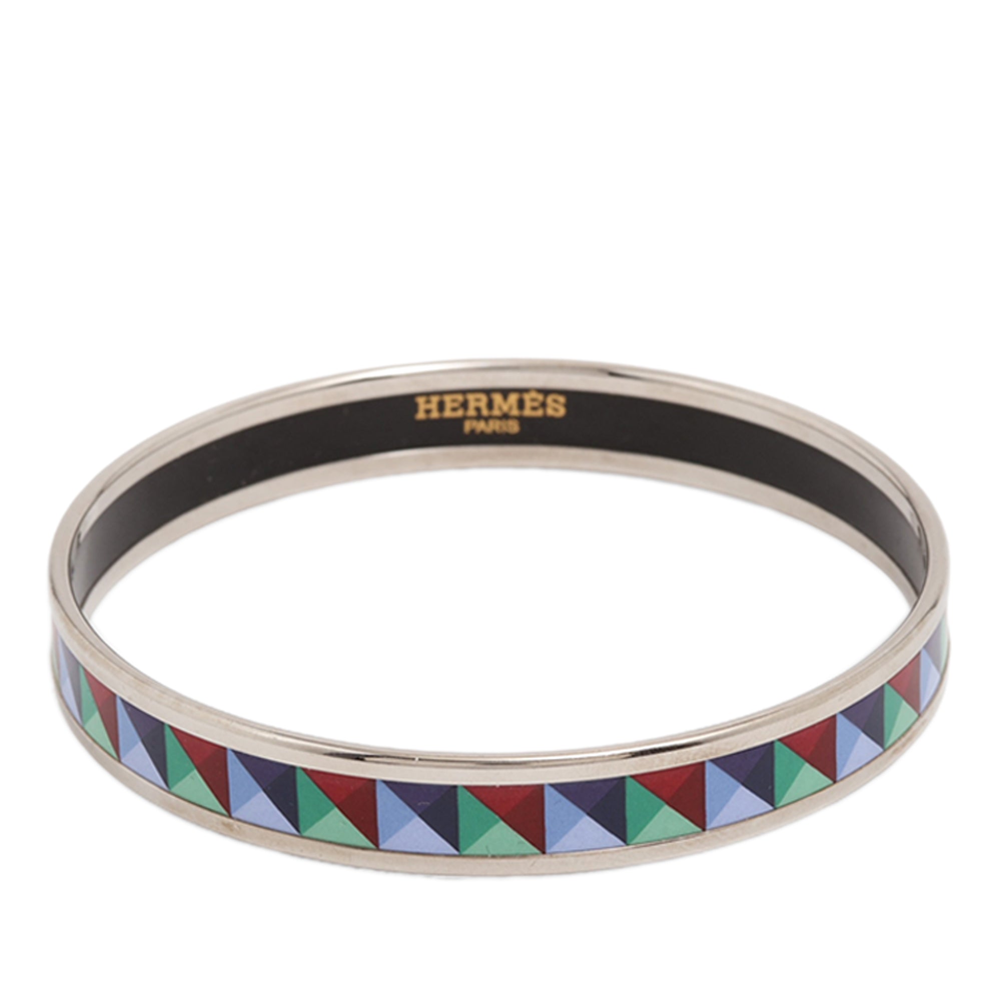 Narrow Enamel Clous de Trompe Bangle 65