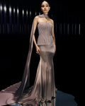 Seraphina Crystal Corset Paired With Draped Skirt By KYNAH, Luxury Indian Fashion & Bridal Wear