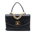 Small Quilted Lambskin Trendy Spirit Top Handle Bag