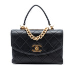 Small Quilted Lambskin Trendy Spirit Top Handle Bag
