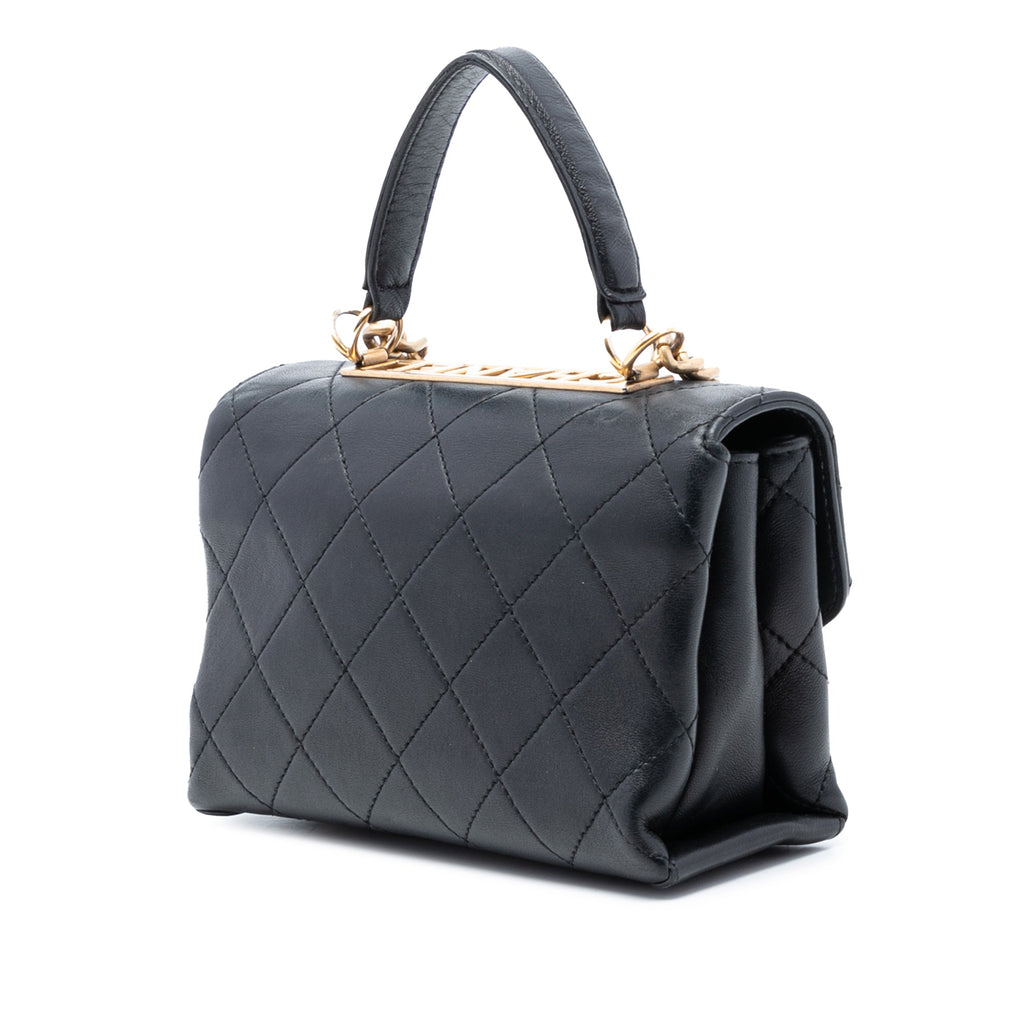 Small Quilted Lambskin Trendy Spirit Top Handle Bag