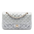 Medium Classic Metallic Lambskin Double Flap