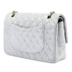 Medium Classic Metallic Lambskin Double Flap