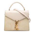 Mini Suede and Calfskin Cassandra Top Handle Bag