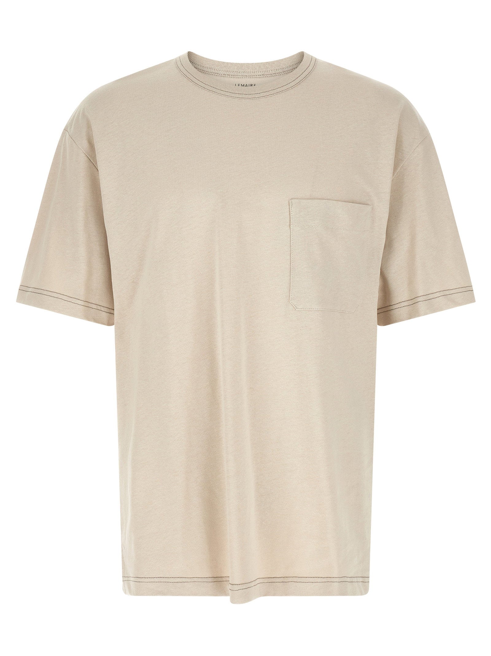 Lemaire Cotton-Linen Blend T-Shirt — Beige