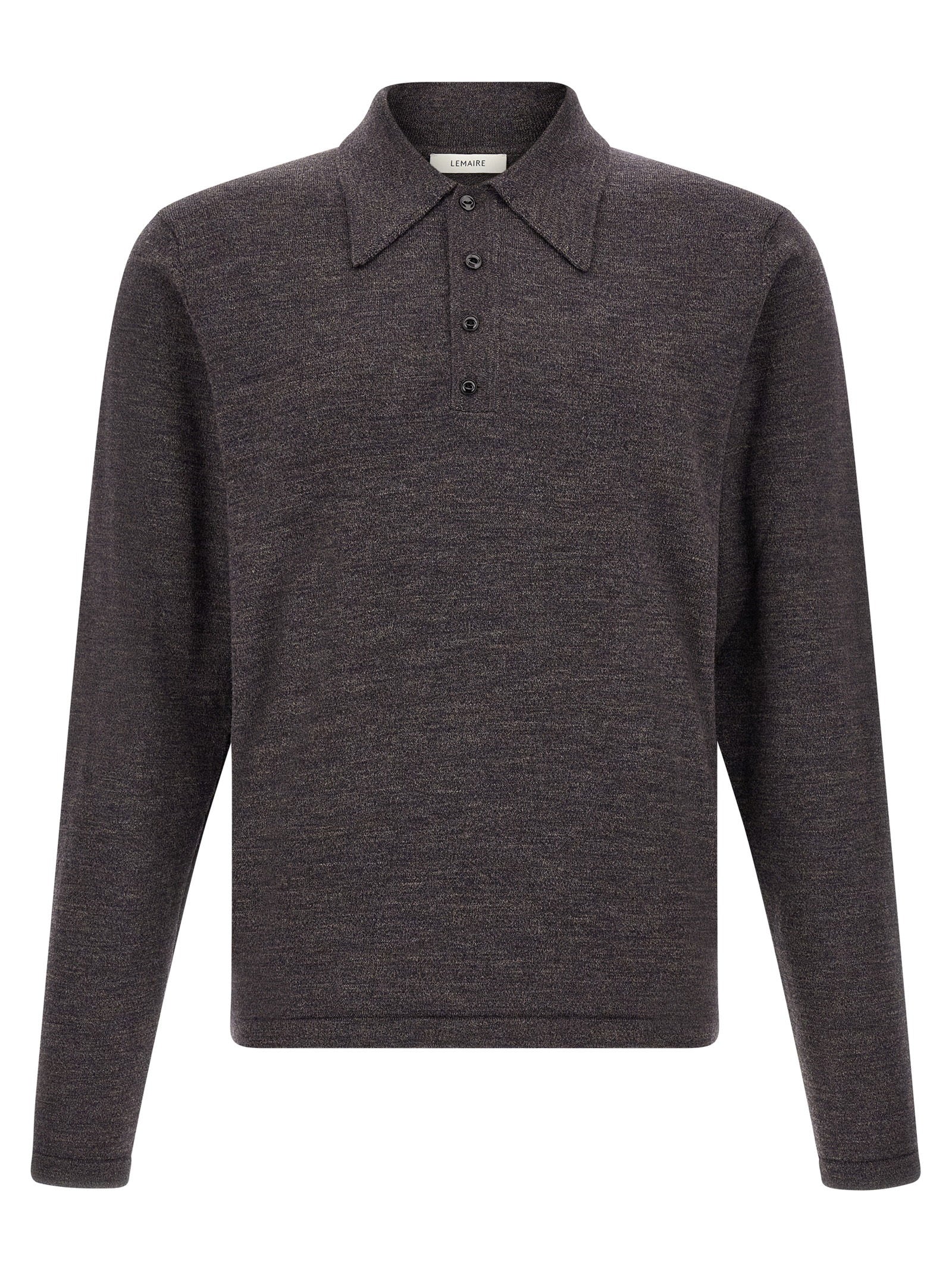 Lemaire Merino Mouliné Wool Shirt — Brown