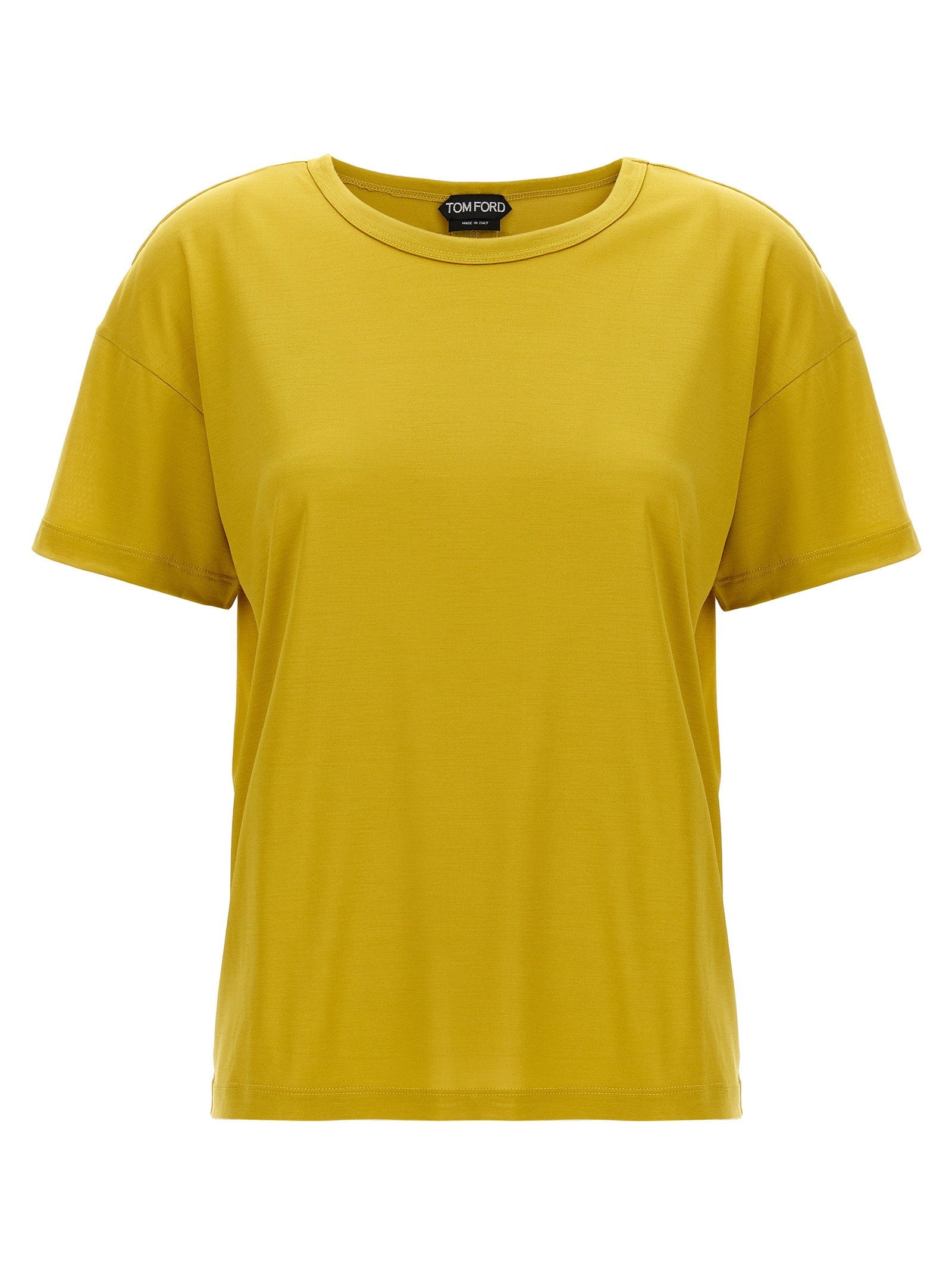 Tom Ford Silk Crew Neck T-shirt — Yellow