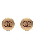 CC Gold Plated Rhinestone Round Clip On Earrings