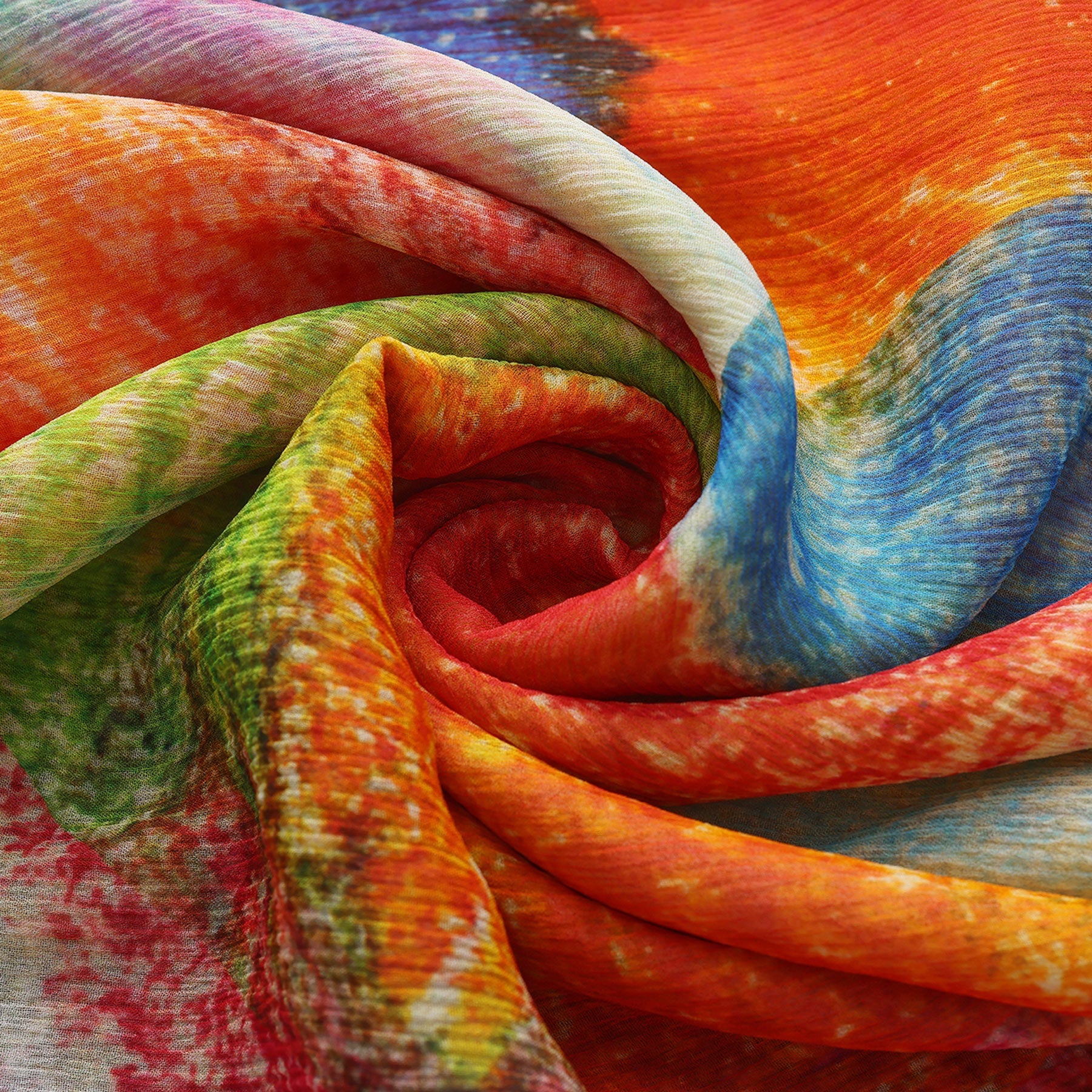 Multicolor Silk Scarf Calidoscopic