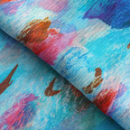 Multicolor Silk Scarf Mar Rojo