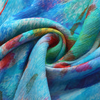 Multicolor Silk Scarf Mar Rojo