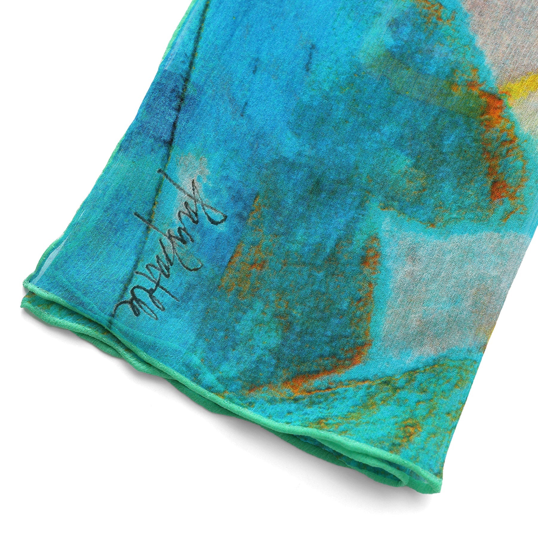 Multicolor Silk Scarf Oxido Marino