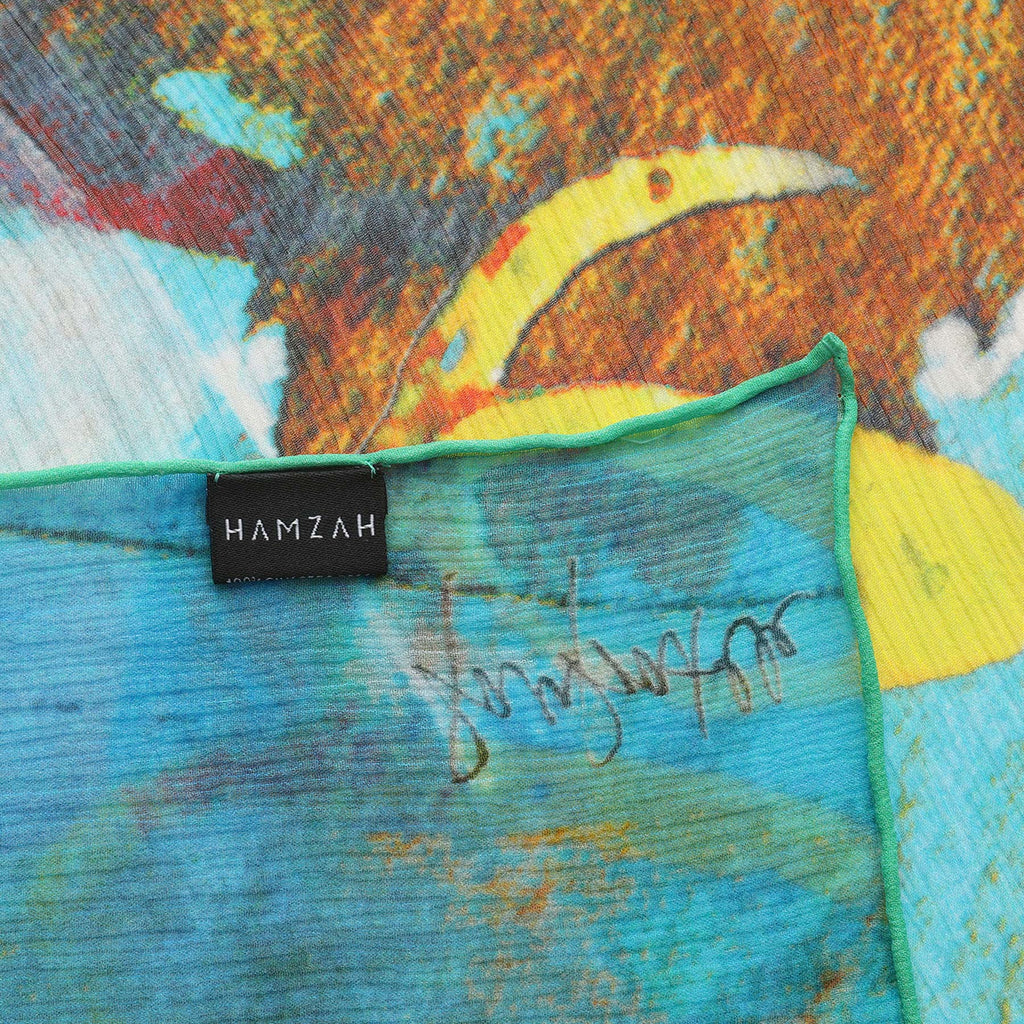 Multicolor Silk Scarf Oxido Marino