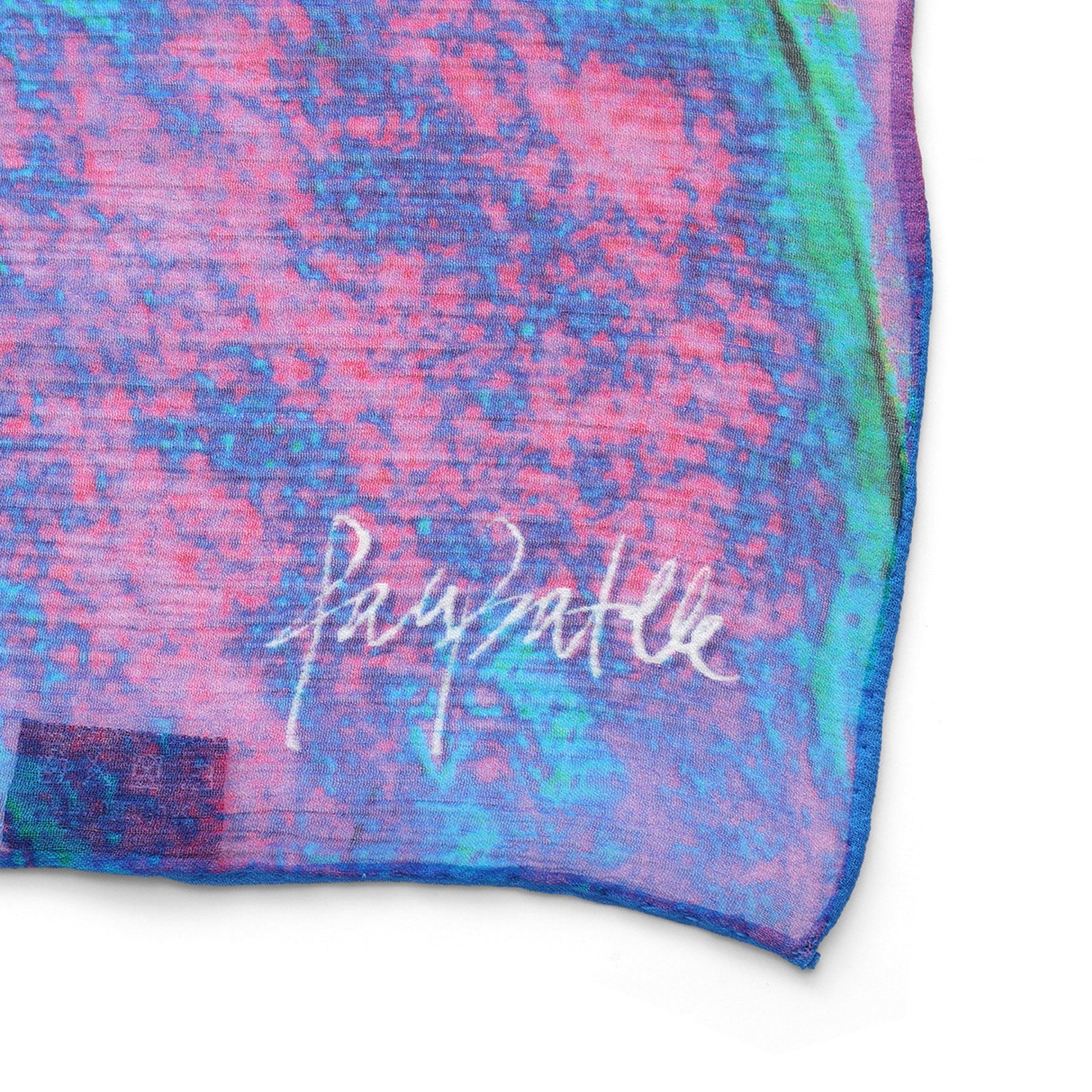 Multicolor Silk Scarf Océano Fucsia