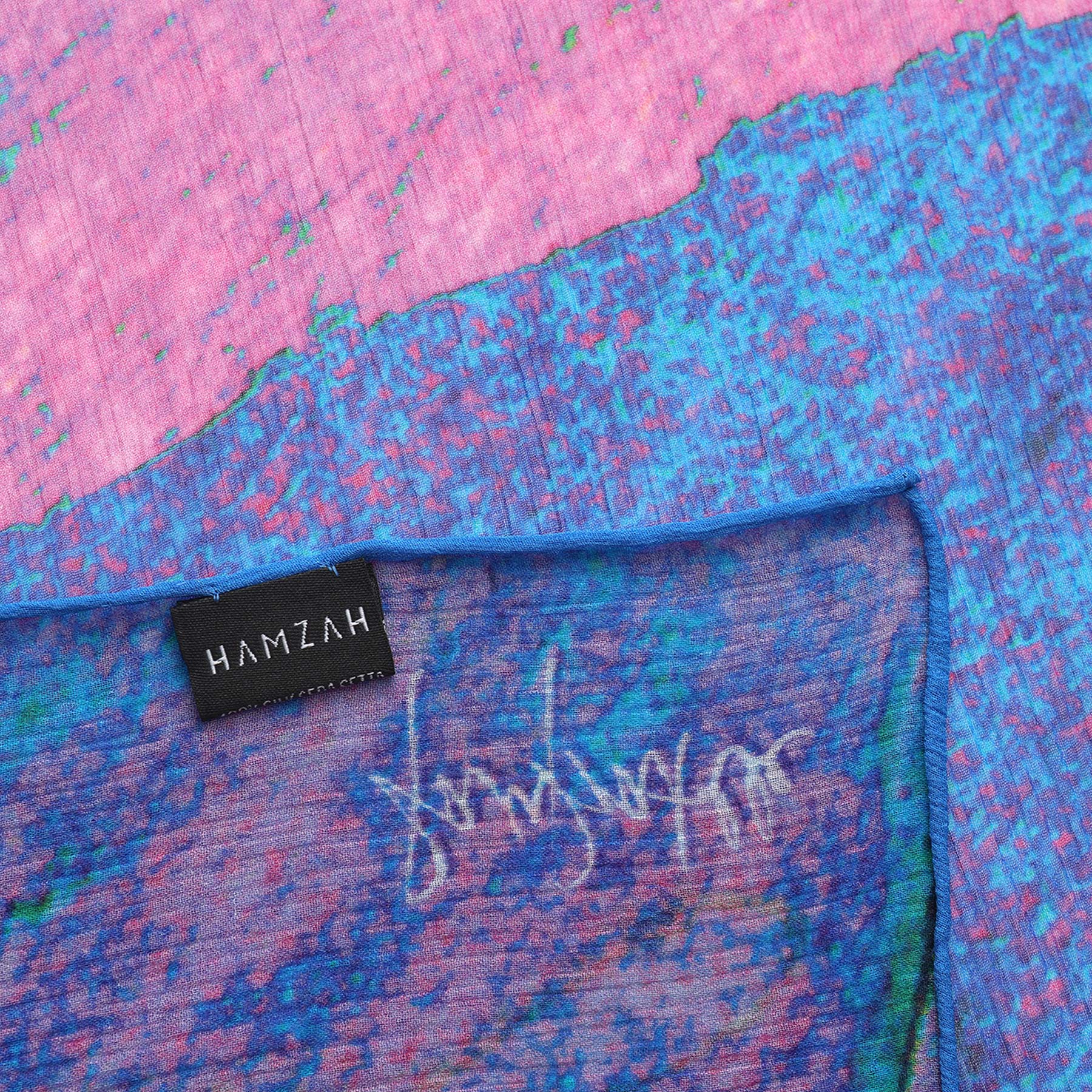 Multicolor Silk Scarf Océano Fucsia