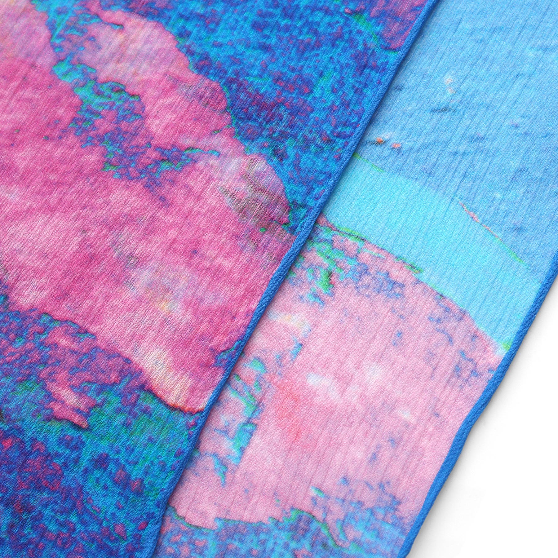Multicolor Silk Scarf Océano Fucsia