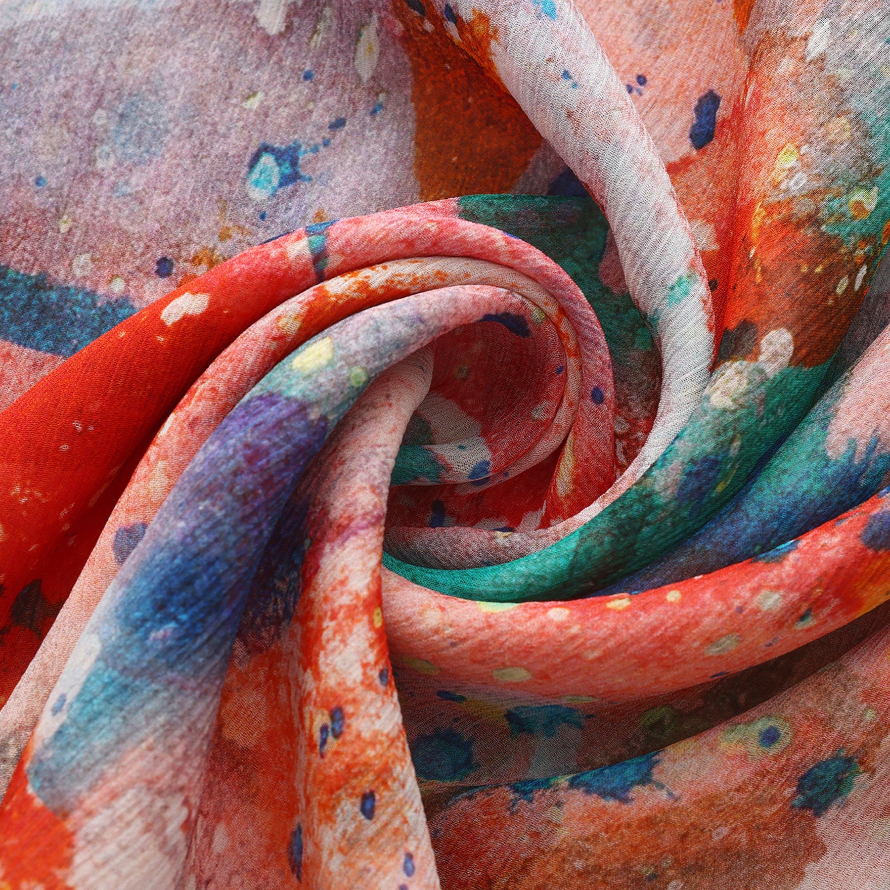 Multicolor Silk Scarf Cangrejos