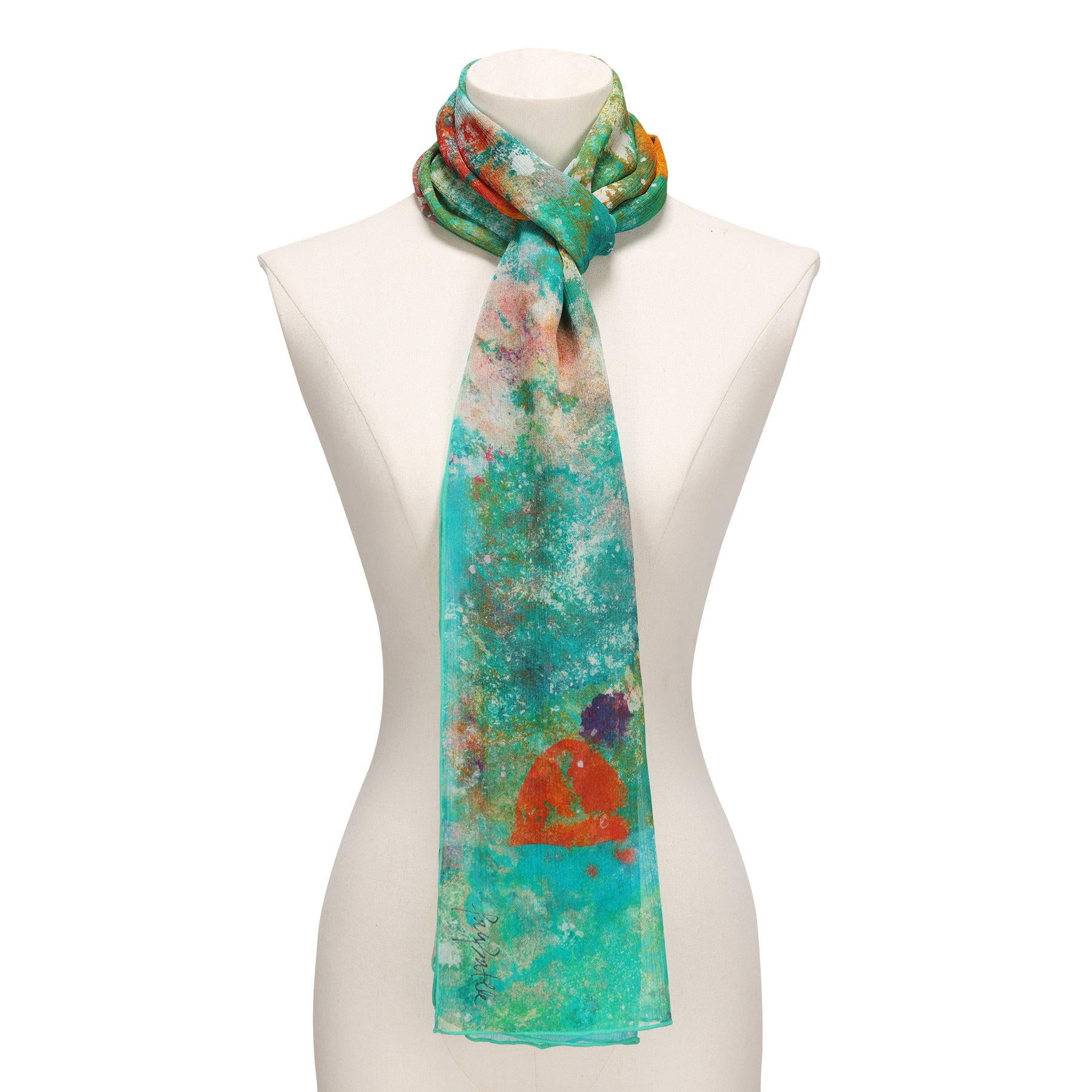 Natural Silk Scarf Mundos Ocultos