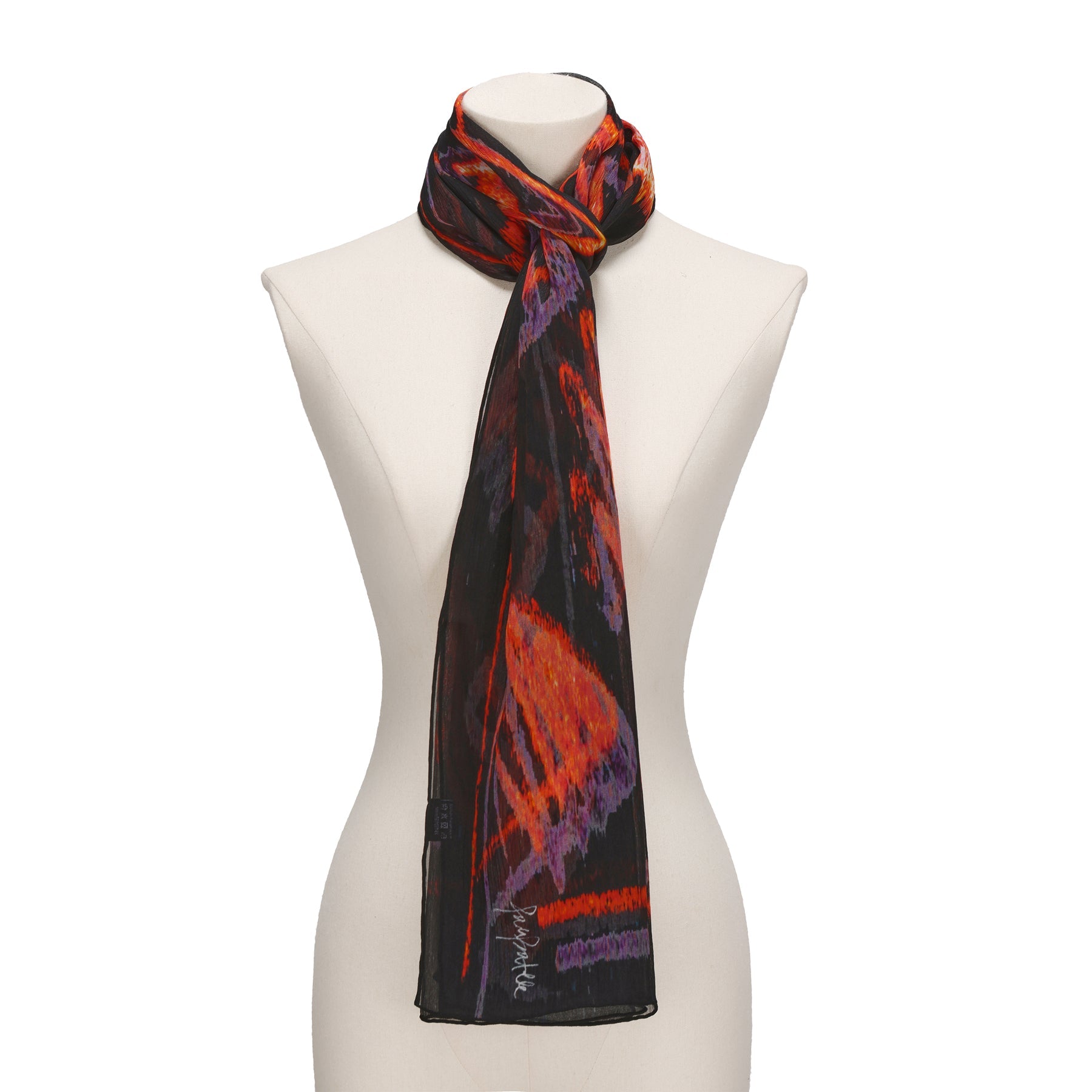 Black & Red Silk Scarf Anubis