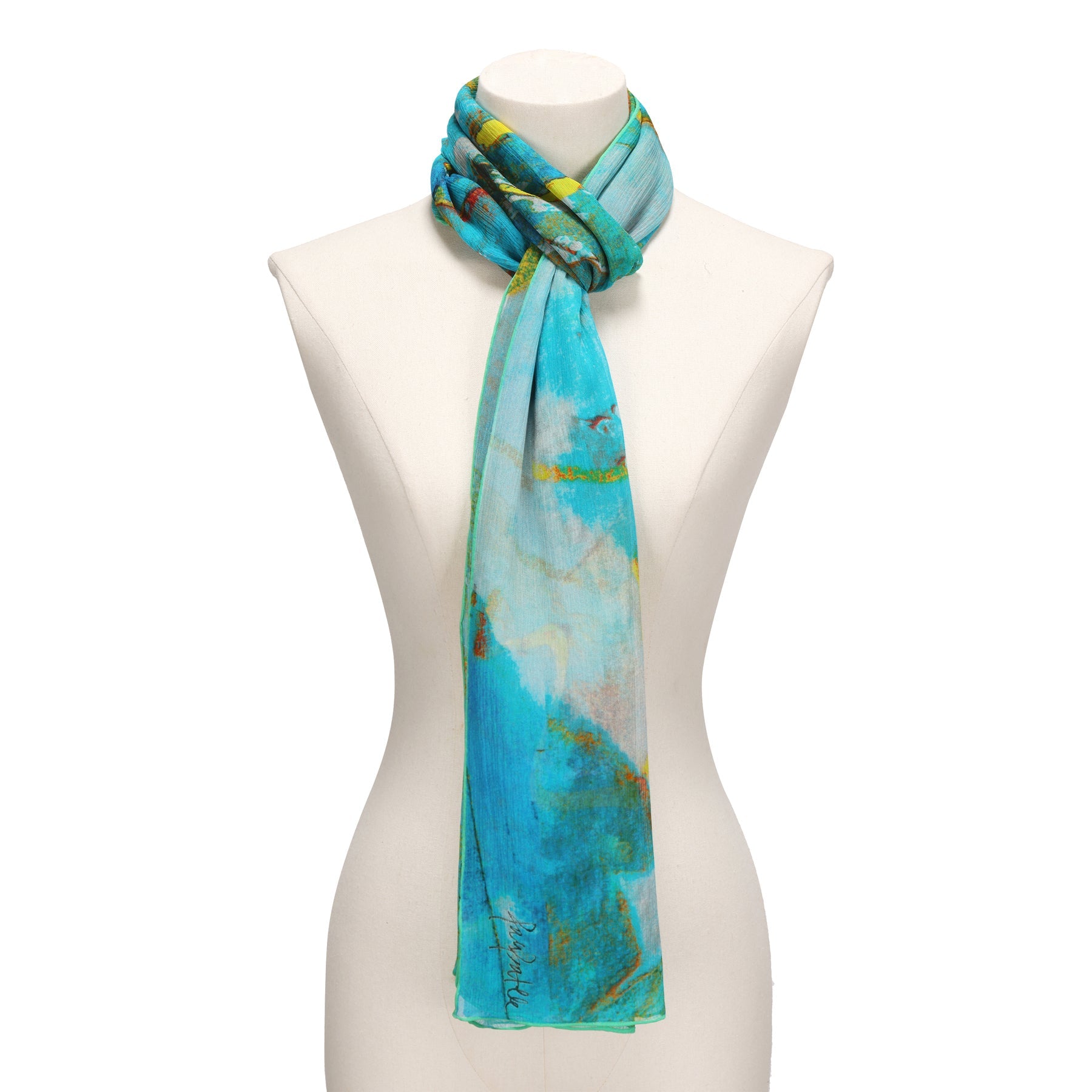 Multicolor Silk Scarf Oxido Marino