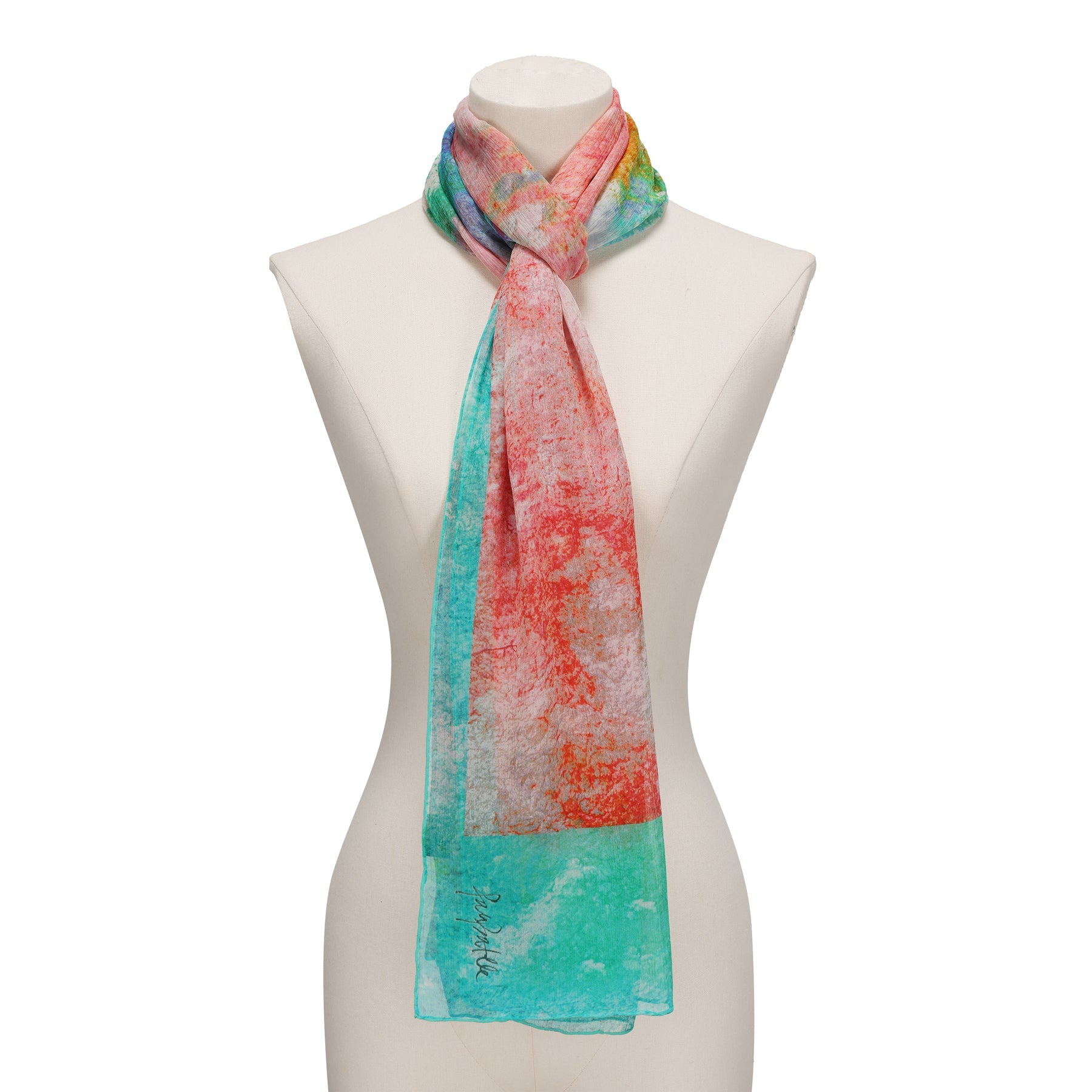 Multicolor Silk Scarf Fucsia Paradis