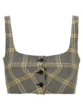 Marni Check-Print Wool Blend Crop Top — multicolor