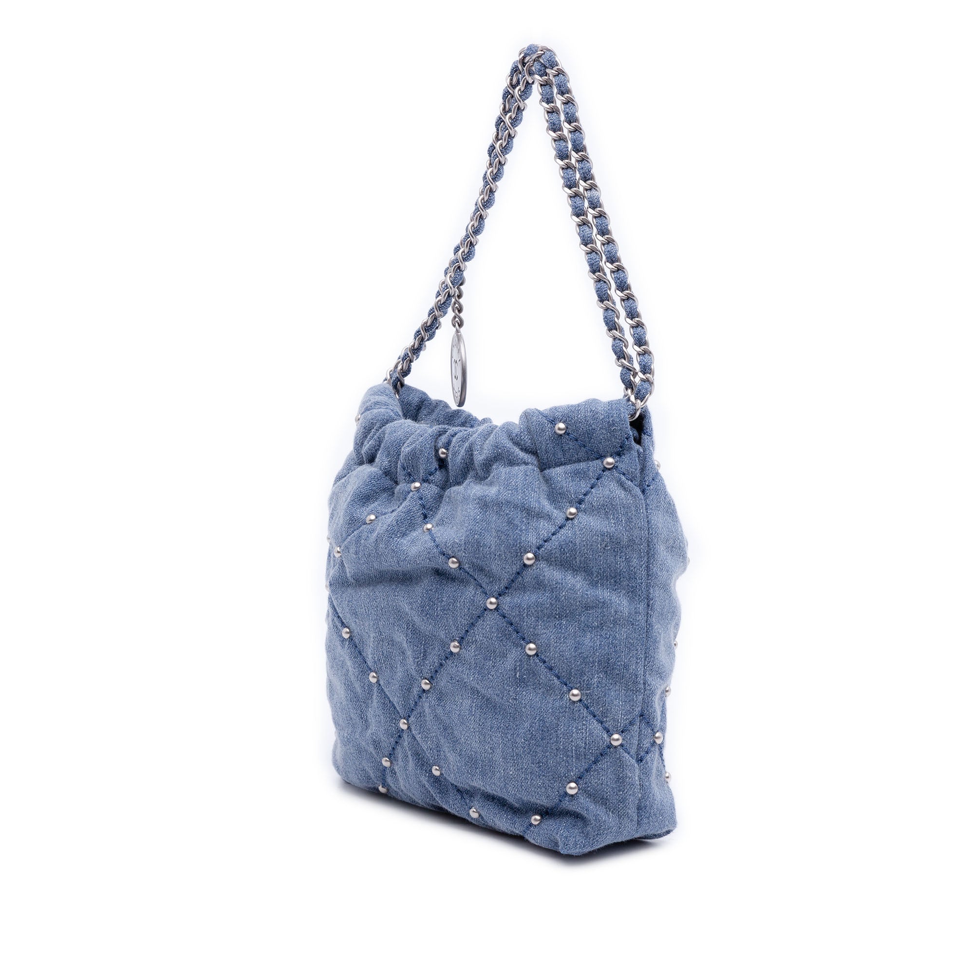 Mini Denim Studded 22 Handbag