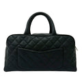 Large CC Quilted Caviar Bowler Bag
