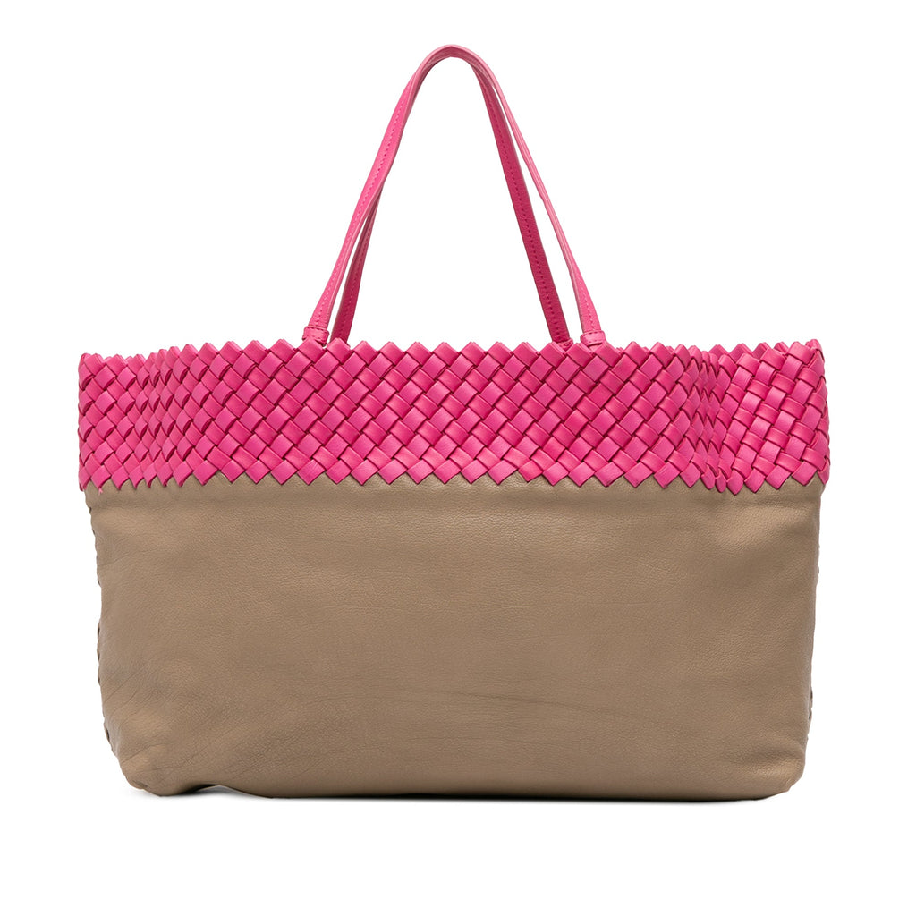 Intrecciato Trimmed Bicolor Nappa Tote