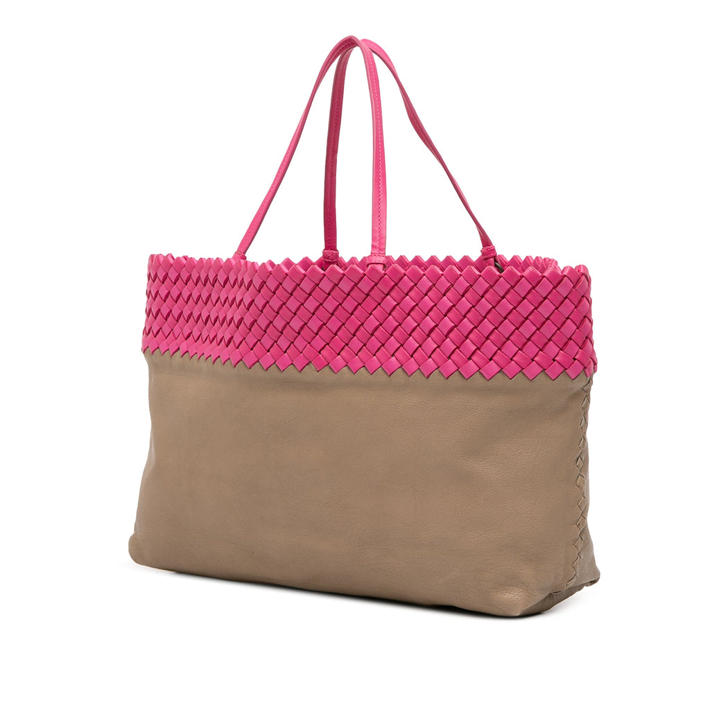 Intrecciato Trimmed Bicolor Nappa Tote